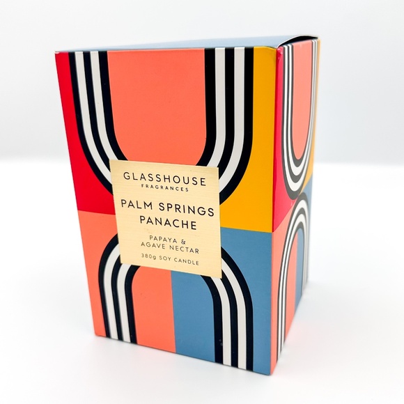 Glasshouse Fragrances Palm Springs Panache Papaya & Agave Nectar Soy Candle - Picture 3 of 5